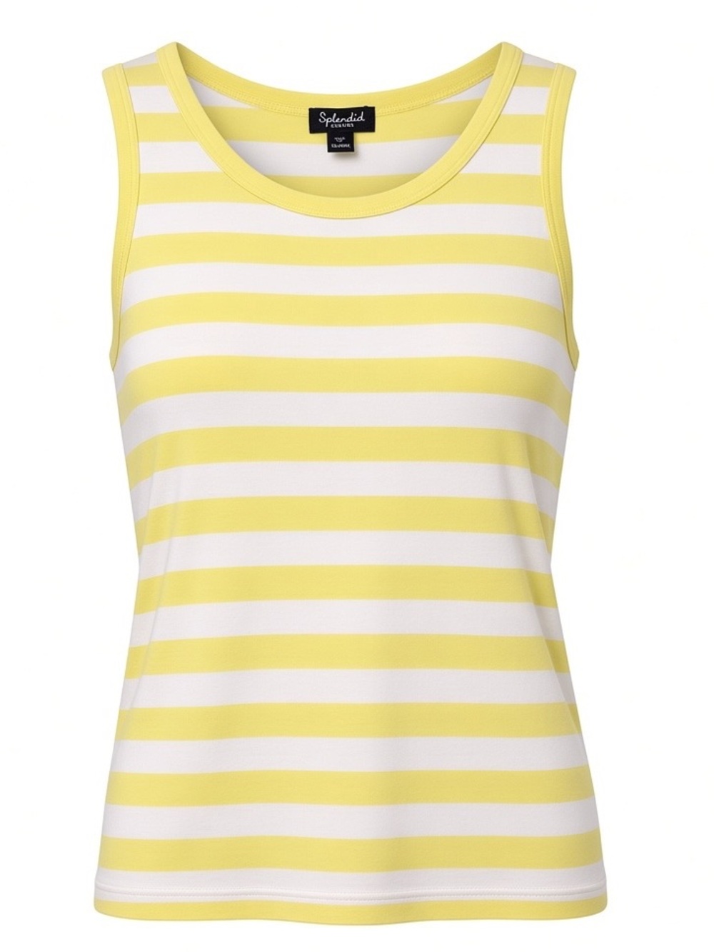 Splendid White and Yellow Striped Sleeveless Tank